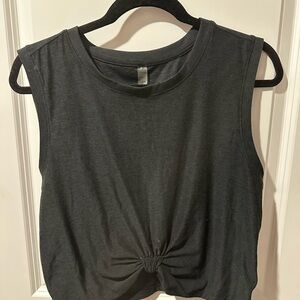 Beyond Yoga Dark Gray Knot Front Tank Top